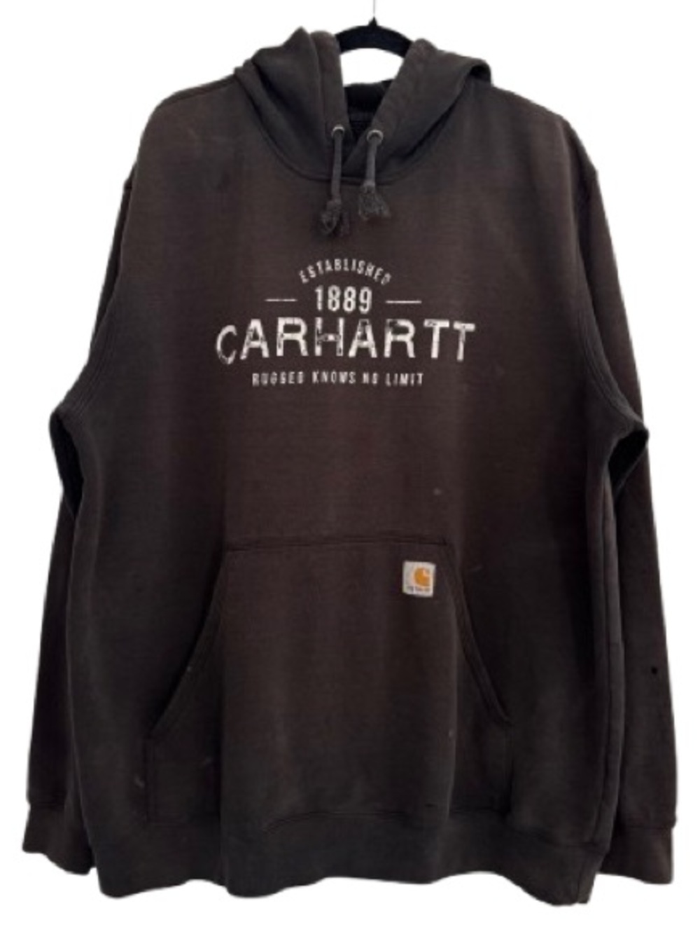Carhartt Rugged Knows No Limit Distressed Thrashed Pullover Hoodie Dark Grey